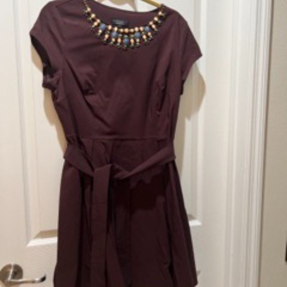 LOWEST: Plum beaded collar dress, 16 - Picture 7 of 7